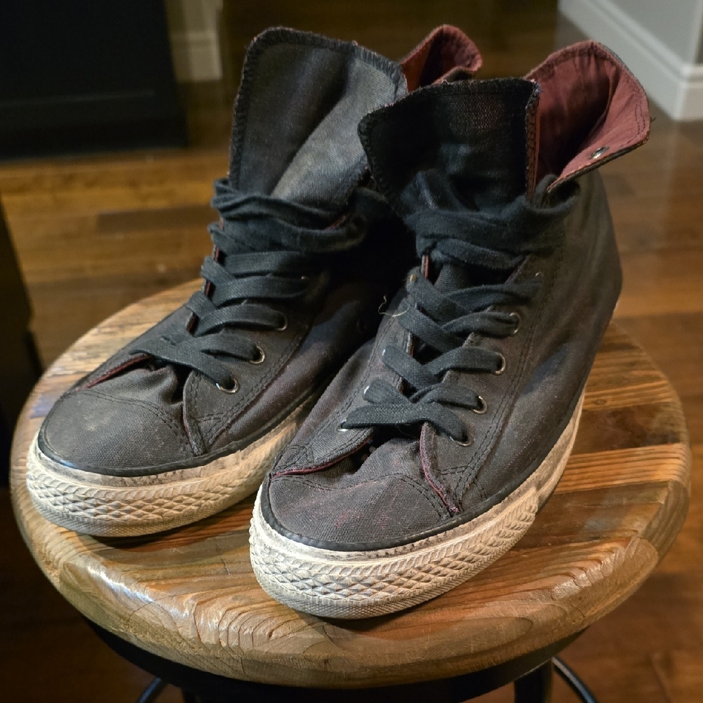 John Varvatos Hand Painted Converse Black High-Top Sneakers